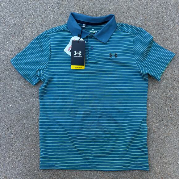 Under Armour Youth Performance Polo - Blue, Green, Yellow - Picture 1 of 6